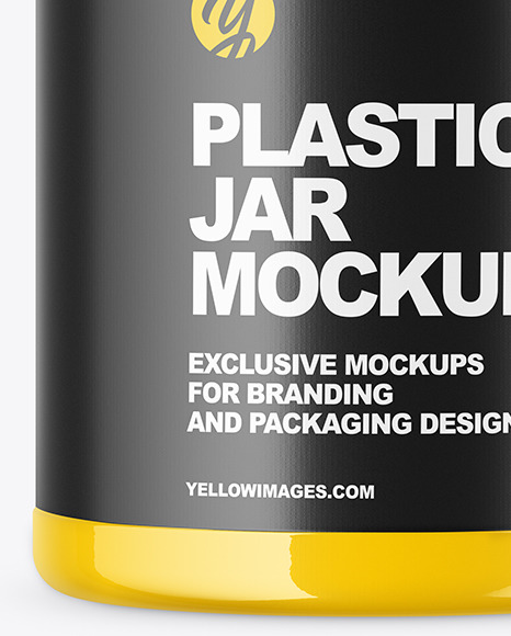 Glossy Plastic Jar Mockup In Jar Mockups On Yellow Images Object Mockups