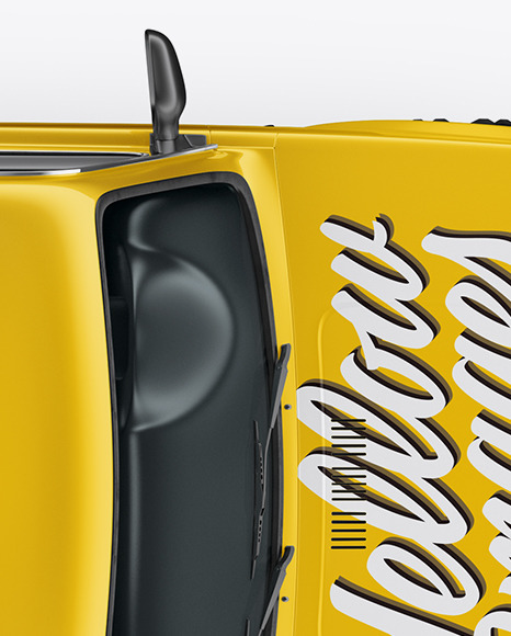 Download Free Pickup Truck Mockup Top View In Vehicle Mockups On Yellow Images PSD Mockups