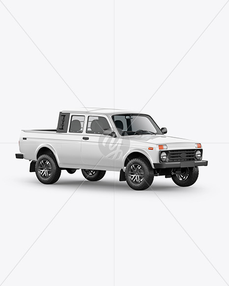 Download Pickup Truck Mockup Halfside View In Vehicle Mockups On Yellow Images Object Mockups PSD Mockup Templates