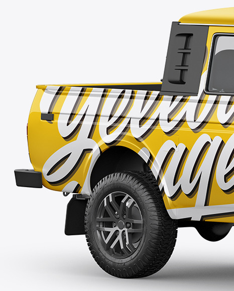 Download Pickup Truck Mockup Halfside View In Vehicle Mockups On Yellow Images Object Mockups Yellowimages Mockups