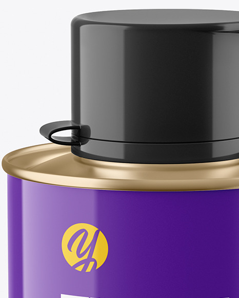 Glossy Tin Can Mockup In Can Mockups On Yellow Images Object Mockups