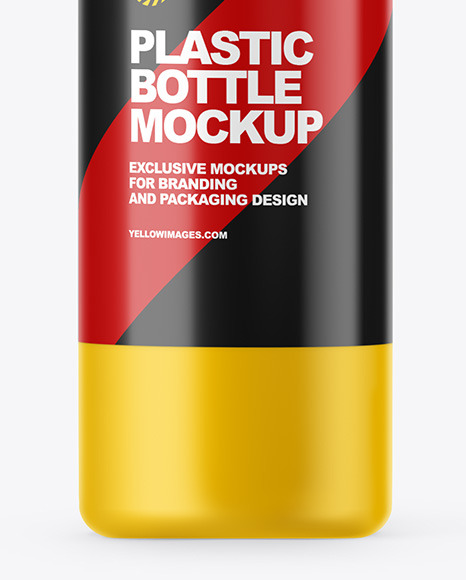 Matte Plastic Bottle Mockup Yellow Author