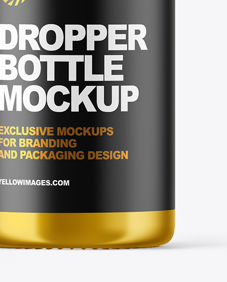 Download Metallic Dropper Bottle Mockup In Bottle Mockups On Yellow Images Object Mockups PSD Mockup Templates