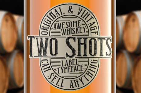 Two Shots label font