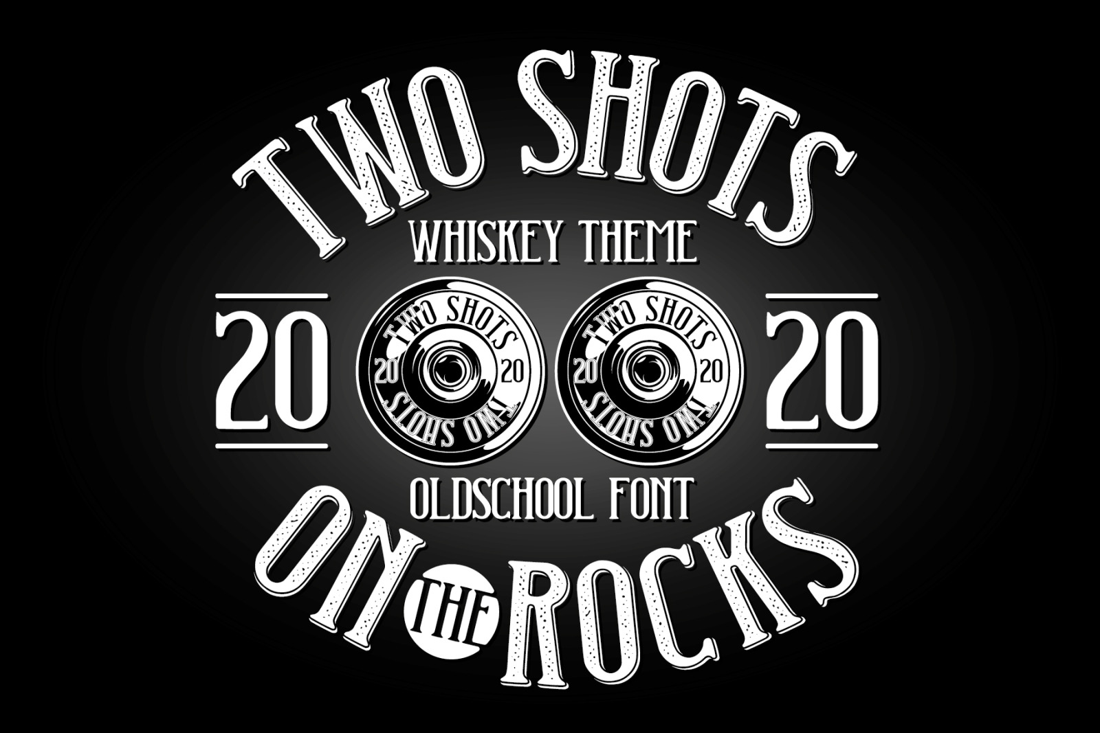 Download Two Shots Label Font In Fonts On Yellow Images Creative Store