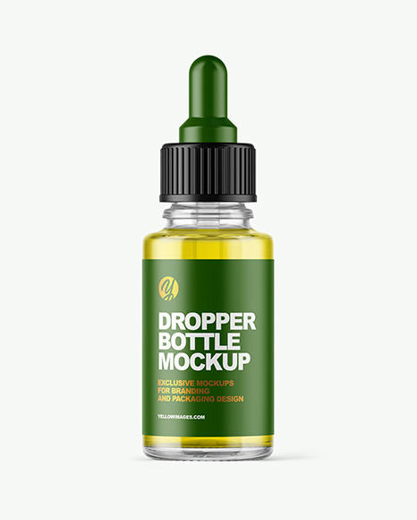 Download Clear Dropper Bottle Mockup Yellow Author PSD Mockup Templates