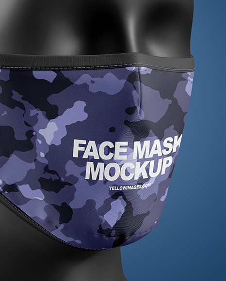 Face Mask Mockup In Apparel Mockups On Yellow Images Object Mockups