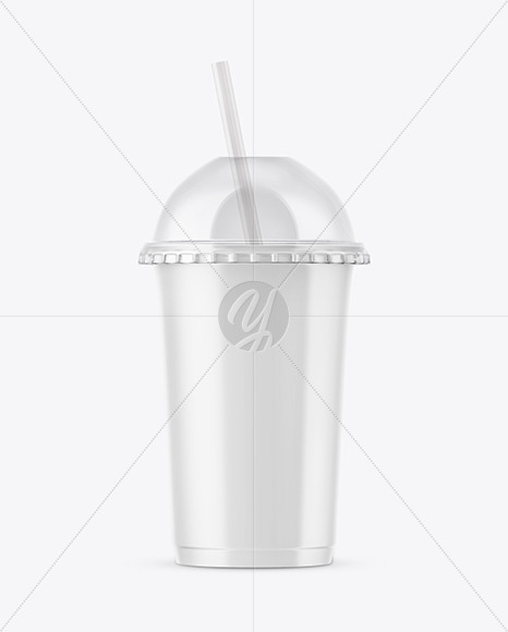 Glossy Plastic Cup With Transparent Cap Mockup In Cup Bowl Mockups On Yellow Images Object Mockups