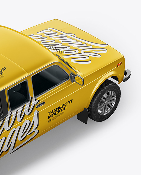 Download Pickup Truck Mockup Top Back Halfside View In Vehicle Mockups On Yellow Images Object Mockups Yellowimages Mockups