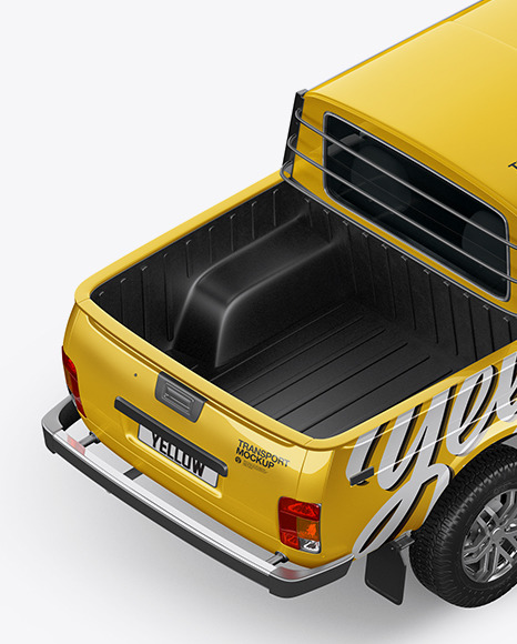 Pickup Truck Mockup - Top Back HalfSide View