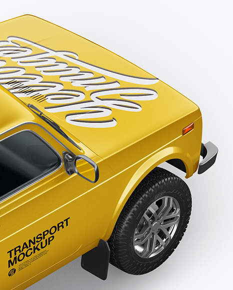 Download Pickup Truck Mockup Top Back Halfside View In Vehicle Mockups On Yellow Images Object Mockups Yellowimages Mockups