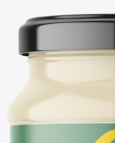 Download Clear Glass Mayonnaise Sauce Jar Mockup In Jar Mockups On Yellow Images Object Mockups