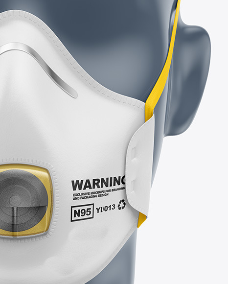 Download Respirator Mockup In Apparel Mockups On Yellow Images Object Mockups PSD Mockup Templates