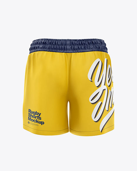 Men S Rugby Shorts Mockup In Apparel Mockups On Yellow Images Object Mockups