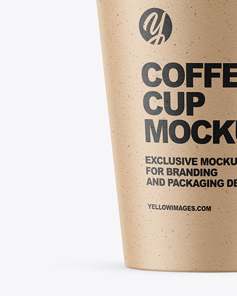 Download Kraft Coffee Cup Mockup In Cup Bowl Mockups On Yellow Images Object Mockups PSD Mockup Templates