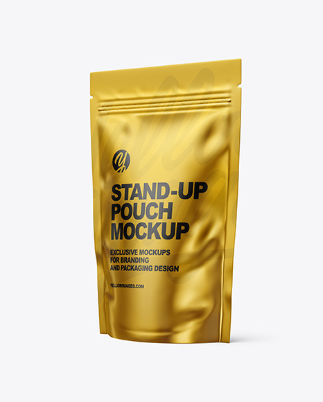 Download Metallic Stand Up Pouch Mockup Yellow Author Yellowimages Mockups