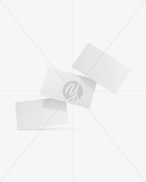 Three Paper Business Cards Mockup PSD #3