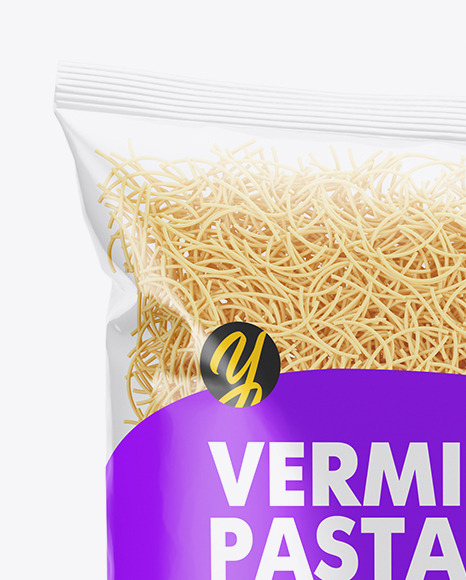 Download Plastic Bag With Vermicelli Pasta In Bag Sack Mockups On Yellow Images Object Mockups PSD Mockup Templates