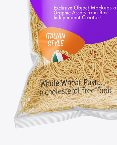 Download Free Mockups Whole Wheat Tortiglioni Pasta Bag Psd