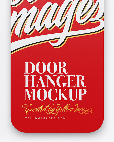 Download Door Hanger Mockups In Stationery Mockups On Yellow Images Object Mockups PSD Mockup Templates