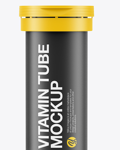 Download Matte Vitamin Tube Mockup In Tube Mockups On Yellow Images Object Mockups