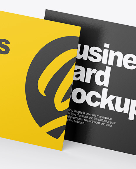 Two Paper Business Cards Mockup PSD #1