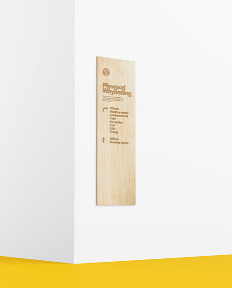 Plywood Wayfinding Mockup PSD #2