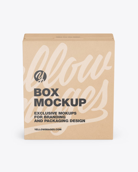 Kraft Box Mockup Yellow Author