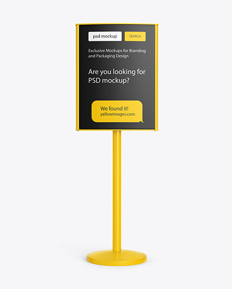 Download Plastic Stand Mockup In Outdoor Advertising Mockups On Yellow Images Object Mockups