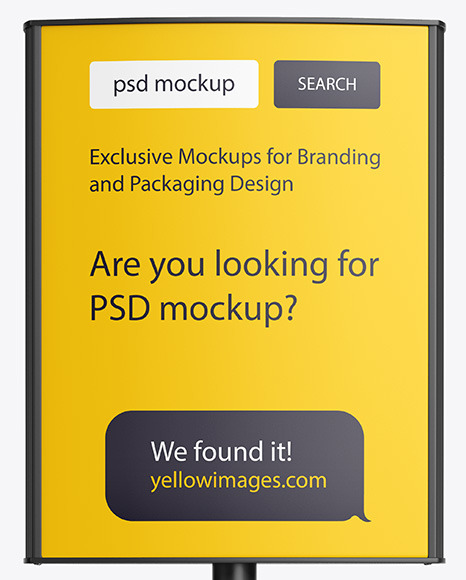 Plastic Stand Mockup In Outdoor Advertising Mockups On Yellow Images Object Mockups