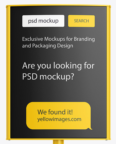 Plastic Stand Mockup In Outdoor Advertising Mockups On Yellow Images Object Mockups