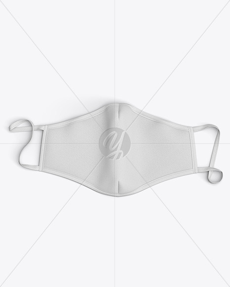 Download Face Mask With Elastic Cord Front View In Apparel Mockups On Yellow Images Object Mockups