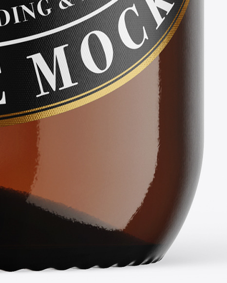 Amber Glass Beer Bottle Mockup PSD #5