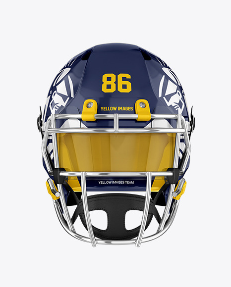 Download American Football Helmet Mockup Front View In Apparel Mockups On Yellow Images Object Mockups PSD Mockup Templates