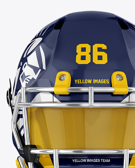 Download American Football Helmet Mockup Front View In Apparel Mockups On Yellow Images Object Mockups