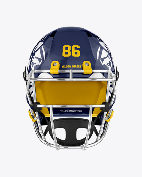 Download American Football Helmet Mockup - Front View in Apparel Mockups on Yellow Images Object Mockups