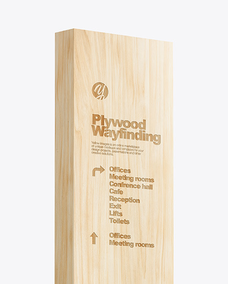 Plywood Wayfinding Mockup PSD #2