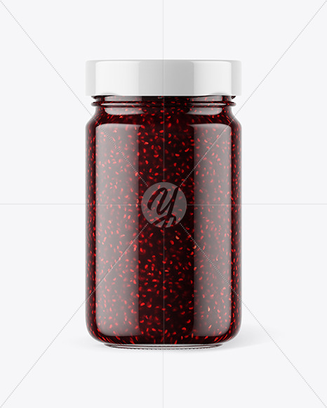 Download Clear Glass Jar With Raspberry Jam Mockup In Jar Mockups On Yellow Images Object Mockups PSD Mockup Templates