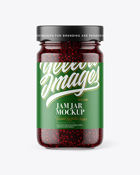 Download Clear Glass Jar With Raspberry Jam Mockup In Jar Mockups On Yellow Images Object Mockups PSD Mockup Templates