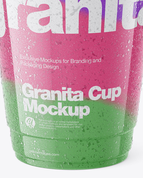 Granita Cup Mockup High Angle Shot In Cup Bowl Mockups On Yellow Images Object Mockups