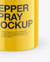 Glossy Pepper Spray Mockup - High-Angle Shot