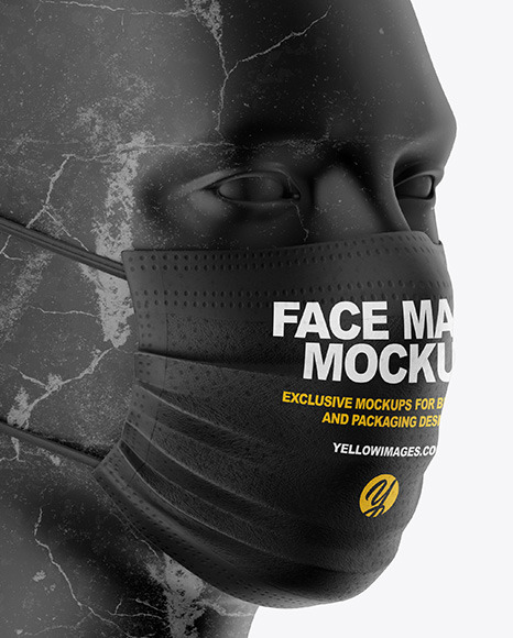 Face Mask Mockup In Apparel Mockups On Yellow Images Object Mockups