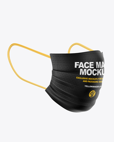 Download Face Mask Mockup In Apparel Mockups On Yellow Images Object Mockups