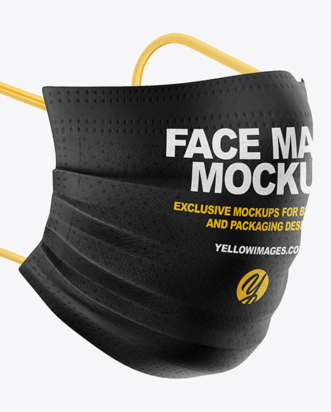 Face Mask Mockup In Apparel Mockups On Yellow Images Object Mockups