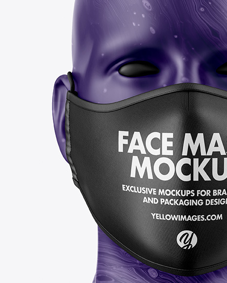 Download Face Mask Mockup In Apparel Mockups On Yellow Images Object Mockups