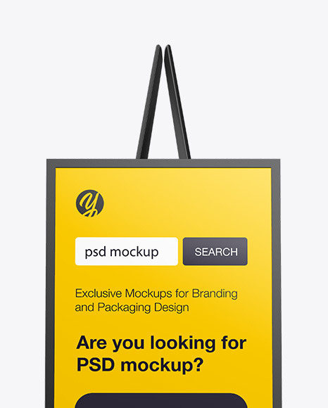 Download Easel With Frame Mockup Front View In Indoor Advertising Mockups On Yellow Images Object Mockups Yellowimages Mockups