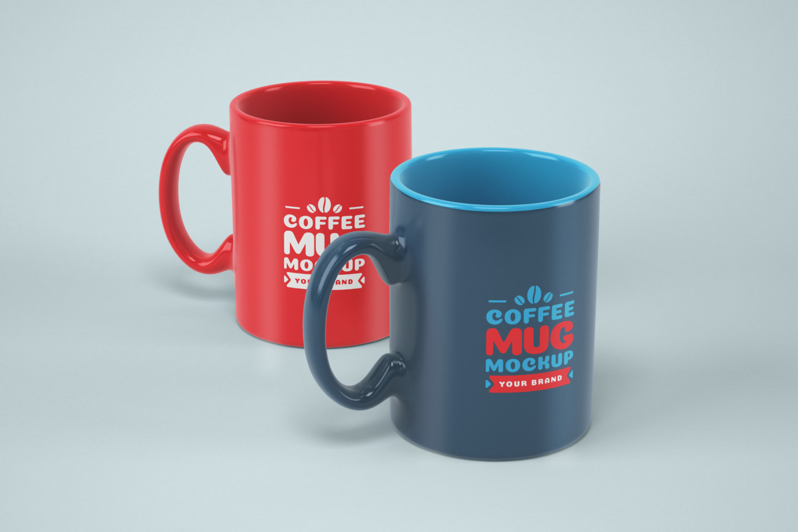 Mug Mockup Set on Yellow Images Creative Store