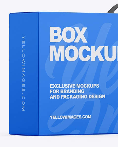 Download Box With Handle Mockup Yellow Images