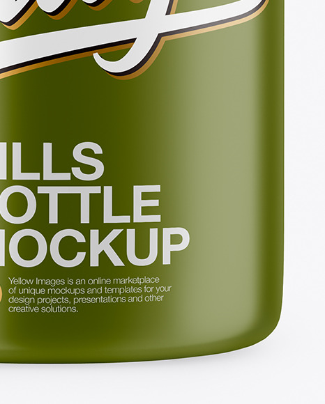 Matte Pills Bottle Mockup In Bottle Mockups On Yellow Images Object Mockups