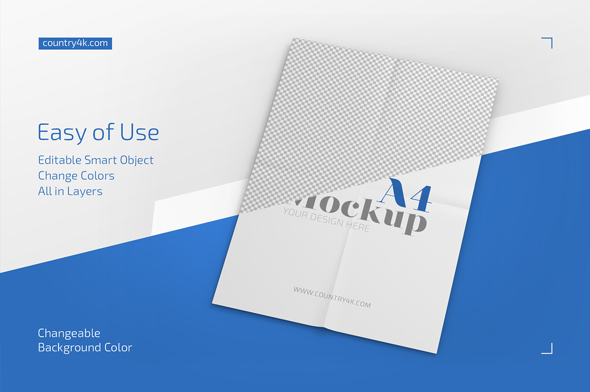 Download A4 Flyer Paper Mockup Set In Stationery Mockups On Yellow Images Creative Store